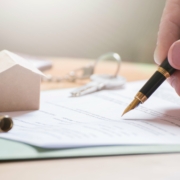 Signing a contract with a pen