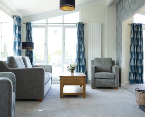 Interior shot of one of the residential homes - showing the living room design